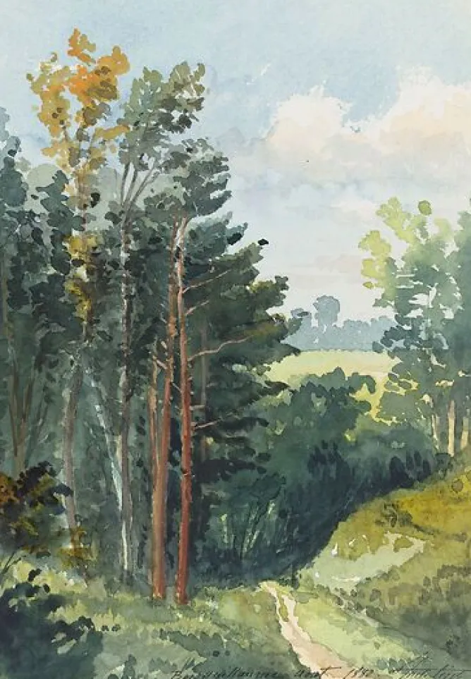 Toiles Encadrées|Toiles Sur Châssis<Boutiques de musées Paysage avec chemin descendant, Bois Guillaume (près de Rouen) (toiles encadrées)