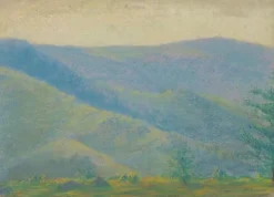 Panneaux Aluminium|Toiles Sur Châssis<Boutiques de musées Paysage de montagne avec sapins au premier plan (panneaux aluminium)