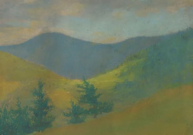 Panneaux Aluminium|Toiles Sur Châssis<Boutiques de musées Paysage de montagne avec sapins au premier plan (panneaux aluminium)