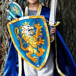 Habits Et Accessoires|Jouets<Boutiques de musées Épée de chevalier en mousse bleue avec emblème Lion doré