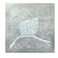 Design|Art De La Maison<Boutiques de musées Plaque de zinc Focus Paris 8e arrondissement - Toit de Paris - 12 x 12 cm