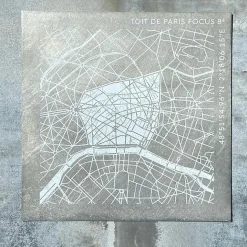 Design|Art De La Maison<Boutiques de musées Plaque de zinc Focus Paris 8e arrondissement - Toit de Paris - 12 x 12 cm