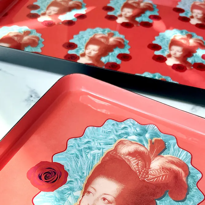 Design|Art De La Maison<Boutiques de musées Plateau rectangulaire Marie-Antoinette Pop Corail - 20 x 40 cm