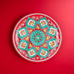 Boutiques de musées Plat en céramique Fleur Rouge /turquoise - Ø 30cm - La maison Ottomane Clearance