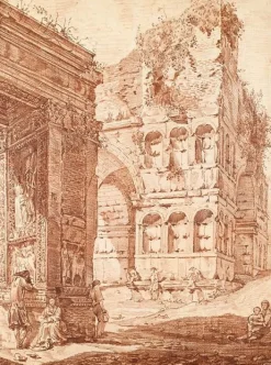 Toiles Encadrées|Affiches D'Art Encadrées<Boutiques de musées Plusieurs personnes parmi des ruines antiques (toiles encadrées)