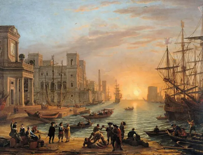 Toiles Encadrées|Toiles Sans Cadre<Boutiques de musées Port de mer au soleil couchant (toiles encadrées)