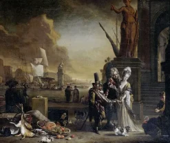 Panneaux Aluminium<Boutiques de musées Port de mer méridional avec vendeur de colifichets (panneaux aluminium)