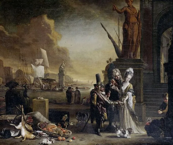 Panneaux Aluminium<Boutiques de musées Port de mer méridional avec vendeur de colifichets (panneaux aluminium)