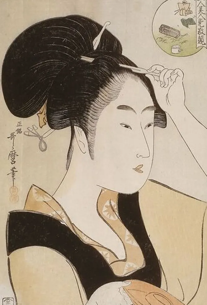 Toiles Sans Cadre|Affiches D'Art<Boutiques de musées Portrait d'une servante de la maison de thé Suminoe à Shiba (toiles sans cadre)