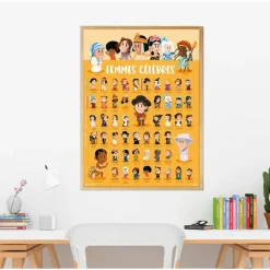 Loisirs Créatifs<Boutiques de musées Poster pédagogique Femmes Célèbres + 46 stickers - Poppik