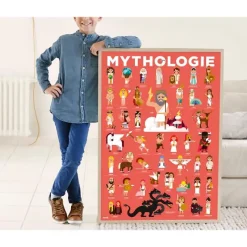 Loisirs Créatifs<Boutiques de musées Poster pédagogique Mythologie + 38 stickers - Poppik