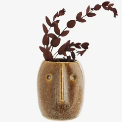 Art De La Maison<Boutiques de musées Pot de fleurs Visage Brun
