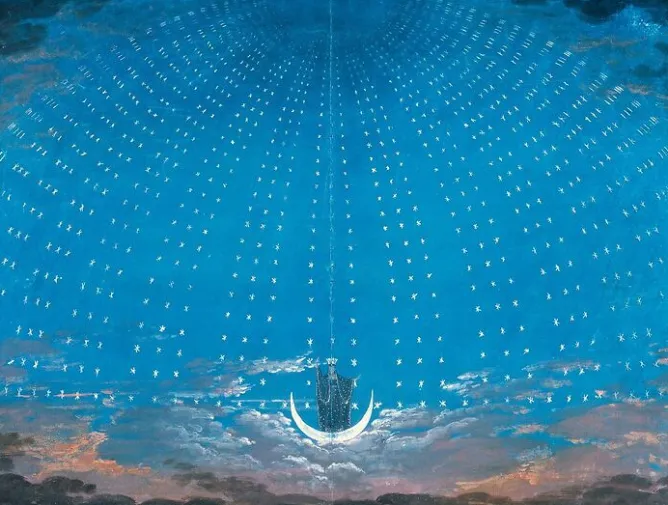 Boutiques de musées Projet de décor de scène : La Flûte enchantée (1er acte), la voûte etoilée de la reine de la nuit (panneaux acryliques) Best