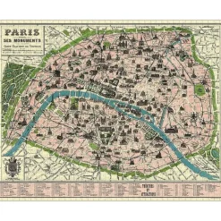 Boutiques de musées Puzzle 1000 pièces plan de Paris Clearance
