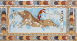 Boutiques de musées Reproduction de la fresque de l’Acrobate sur taureau Knossos (panneaux aluminium) Outlet