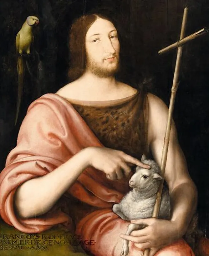 Boutiques de musées Saint Jean Baptiste sous les traits de François Ier. Inscription apocryphe en majuscules et reprise en bas à gauche : FRANÇOYS R* DE *FRANCE* PREMIER DE CE NOM AGE DE XXIIII ANS (panneaux aluminium) Clearance
