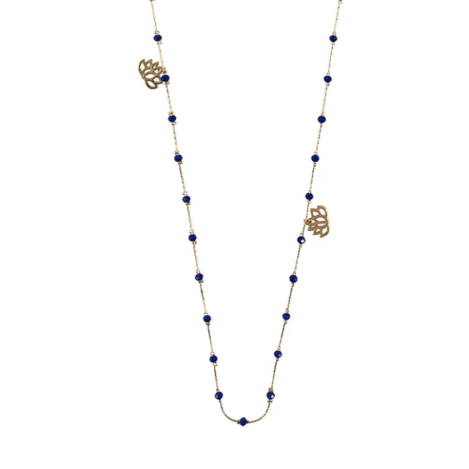 Colliers Et Pendentifs<Boutiques de musées Sautoir Nymphéas Bleu roi - Les Cleias