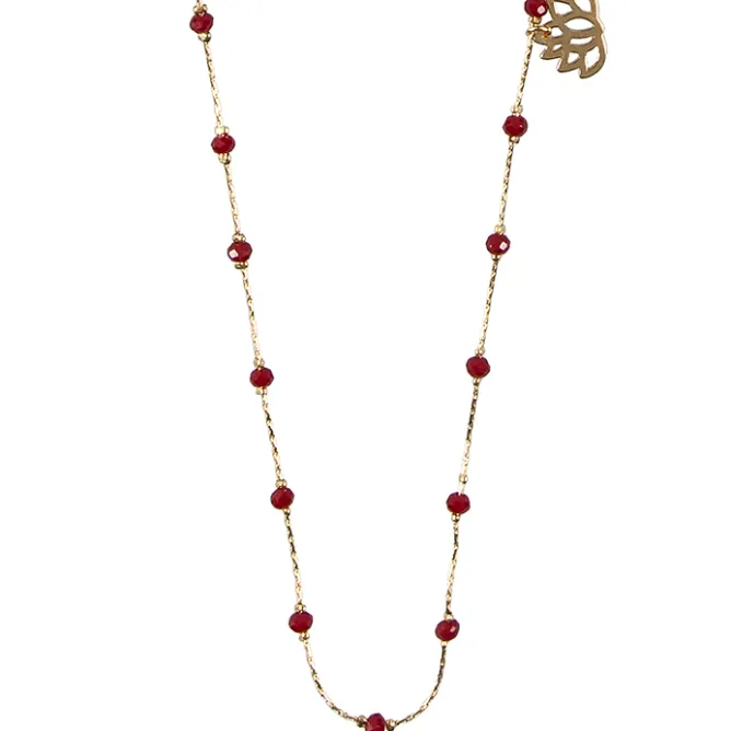Boutiques de musées Sautoir Nymphéas Cornaline - Les Cleias