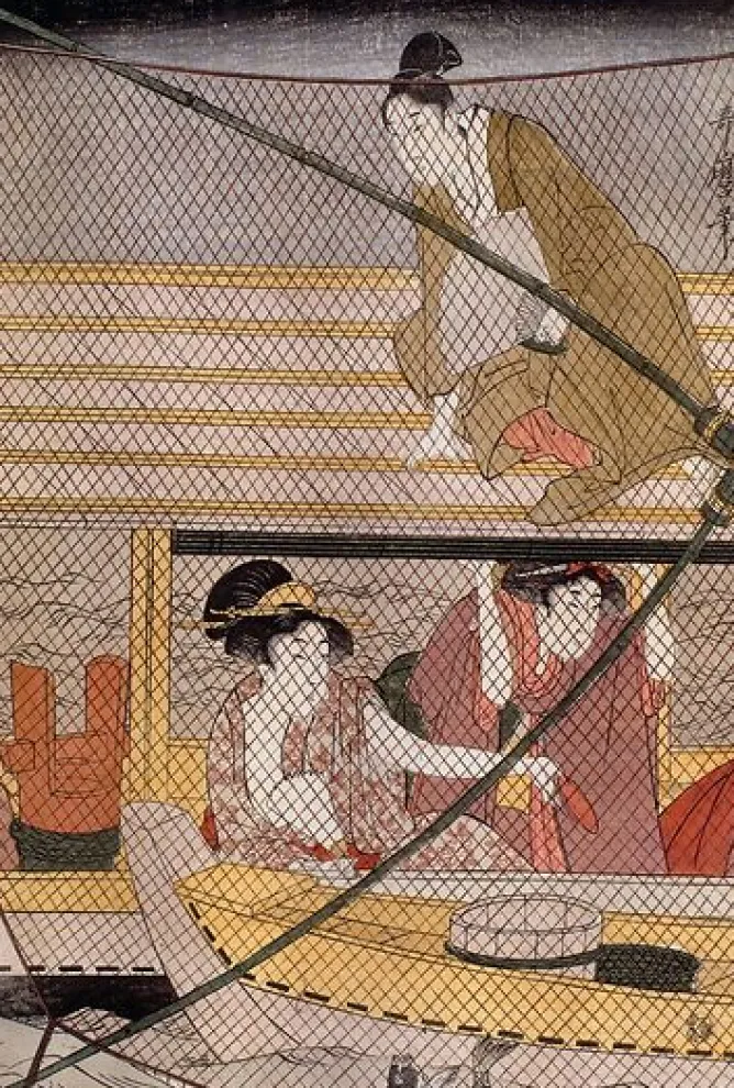 Toiles Encadrées|Affiches D'Art Encadrées<Boutiques de musées Scène sur un bateau : le filet-épuisette (toiles encadrées)