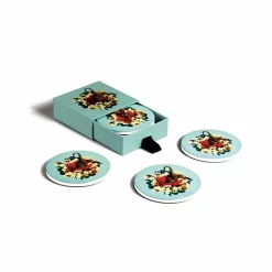 Art De La Maison|Design<Boutiques de musées Set 4 Dessous de verre en céramique Tiger Flower - Gangzaï