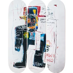 Design|Art De La Maison<Boutiques de musées Skateboards Triptyque Basquiat Irony of a Negro Policeman - The Skateroom