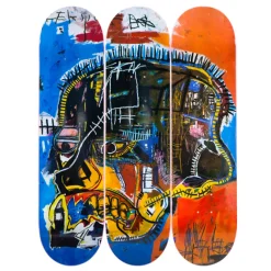 Boutiques de musées Skateboards triptyque Jean-Michel Basquiat Skull - The Skateroom Outlet