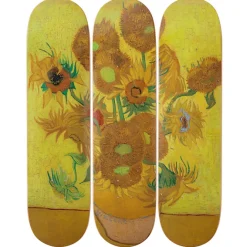 Boutiques de musées Skateboards triptyque Vincent van Gogh Les tournesols - The Skateroom Sale