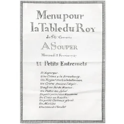 Boutiques de musées Torchon "11 Petits entremets Menu du Roy"