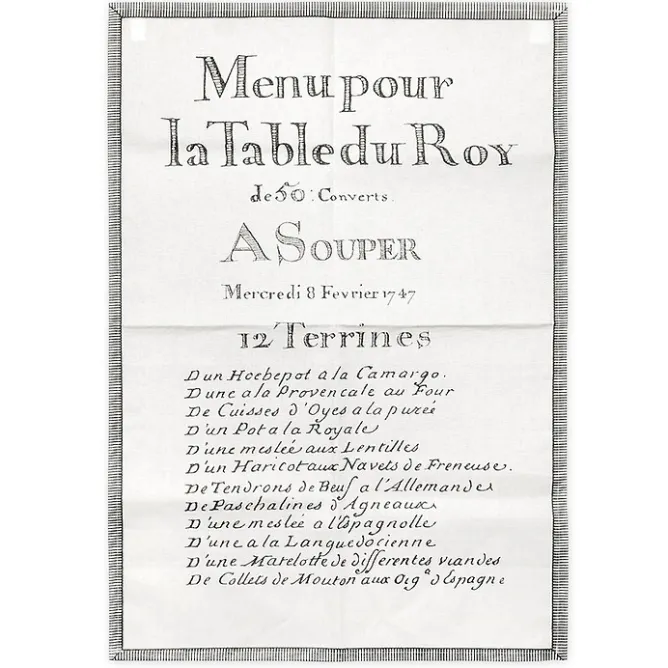 Art De La Table<Boutiques de musées Torchon "12 Terrines Menu du Roy"
