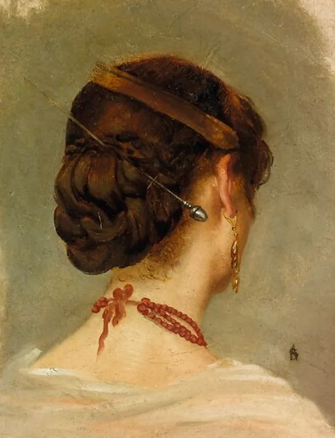 Panneaux Aluminium|Toiles Encadrées<Boutiques de musées Tête de femme vue de dos (panneaux aluminium)