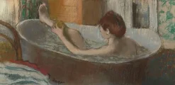 Panneaux Aluminium|Panneaux Acryliques<Boutiques de musées Une femme dans une baignoire s'épongeant la jambe (panneaux aluminium)