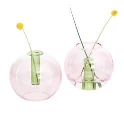 Boutiques de musées Vase Bulle Medium Rose/Vert - Block design Best