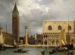 Boutiques de musées Vue d'une partie du palais ducal et de la Piazzetta à Venise (toiles sur châssis) Sale