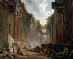 Boutiques de musées Vue imaginaire de la Grande Galerie du Louvre en ruines (panneaux aluminium) Best